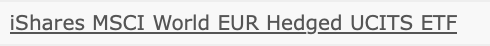 Hedged ETF fond